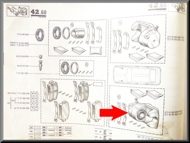 Remklauw links 48 mm – Renault 16 – OEM 7701012569