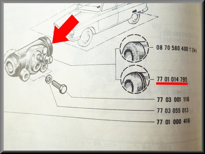 Wielrem cilinder 22 mm Girling – Renault 16 – OEM 7701014795 / 7701024267