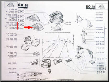 Plafonnier capot – Renault 16 L, TS, TX – OEM 7701001479