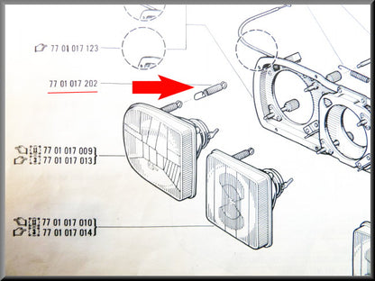Koplamp veer – Renault 16 TX – OEM 7701017202