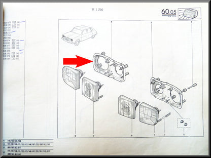 Koplamp frame rechts – Renault 16 TX >1975 – OEM 7701018375