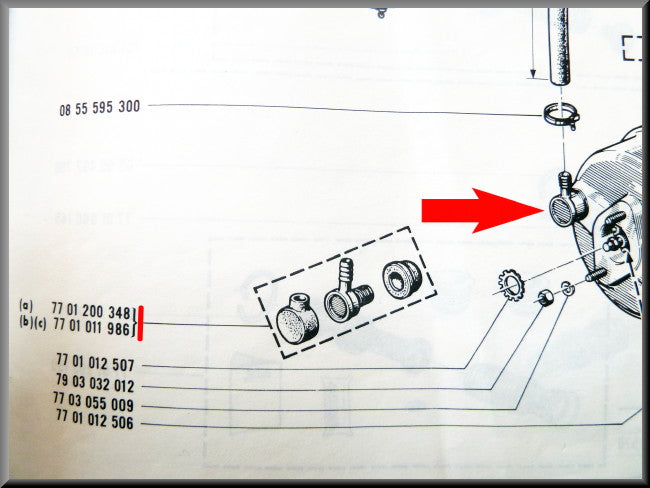 Ventiel rembekrachtiger – Renault 16 – Renault 12 - OEM 7701200348
