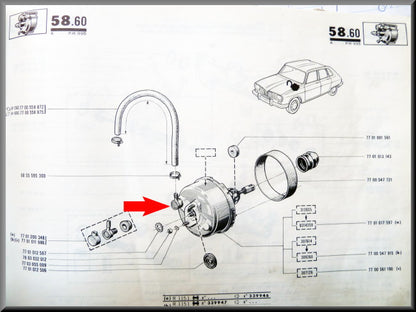 Ventiel rembekrachtiger – Renault 16 – Renault 12 - OEM 7701200348