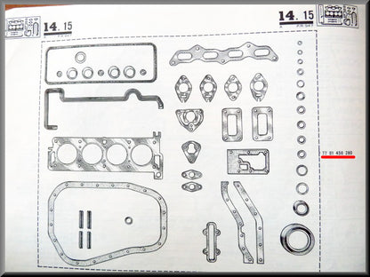 Engine gasket set – Renault 16 TS – Renault 15 - Renault 17 - OEM 7701450280