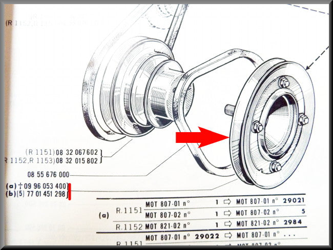 Poulie d'arbre à cames – Renault 16 – OEM 7701451298
