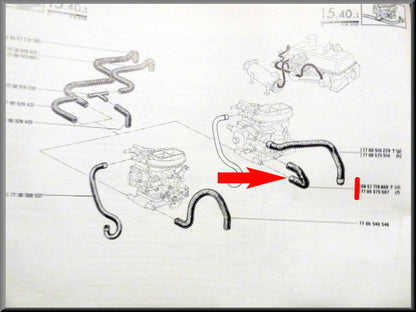 Carburetor and choke hose – Renault 16 – OEM 7700575507