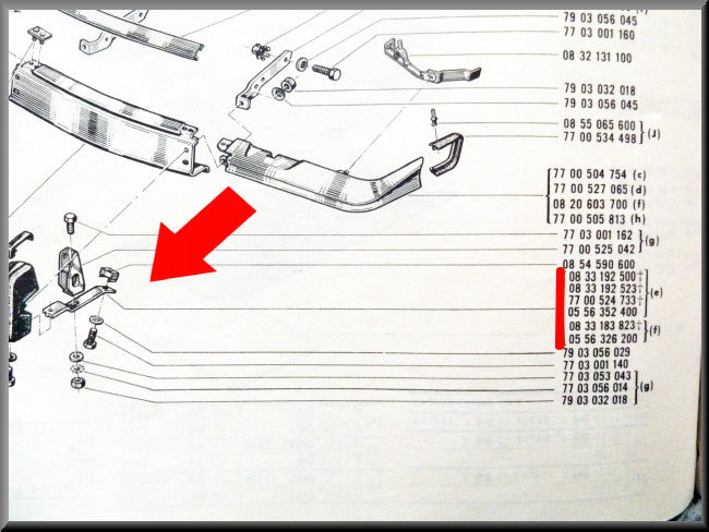 Bevestiging bumper buffer voorzijde – Renault 16 – OEM 0556326200