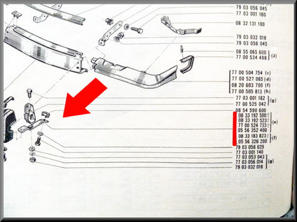 Bevestiging bumper buffer voorzijde – Renault 16 – OEM 0556326200