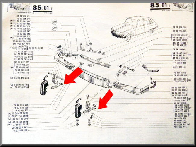 Bevestiging bumper buffer voorzijde – Renault 16 – OEM 0556326200