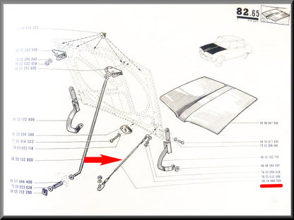 Câble capot – Renault 16 – OEM 0824480300
