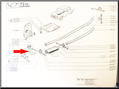 Uitlaat vlampijpje – Renault 16 TX >1975 – OEM 7700635145