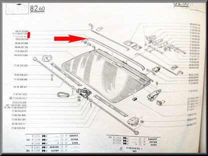Joint d'étanchéité de toit ouvrant – Renault 16 – Renault 18 - Renault 20-30 - OEM 7700633963