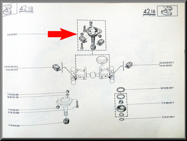 Fuseekogel onder – Renault 16 – OEM 7701453022