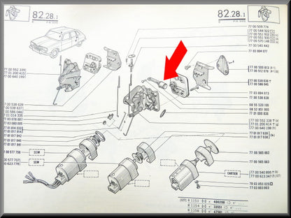 Drukknop portieren achter – Renault 16 – OEM 0855520100 / 7701348219