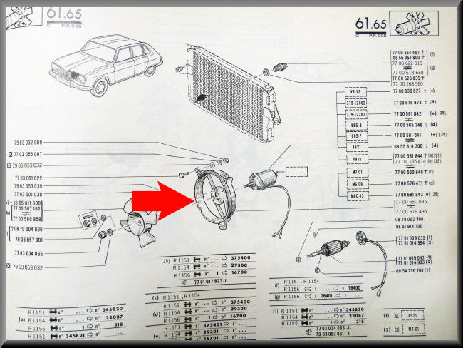 Koelventilator frame – Renault 16 – OEM 7700619495