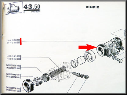 Wheel brake cylinder 20.6 mm (Bendix) – Renault 16-1150 – OEM 0870056500 / 7701000525