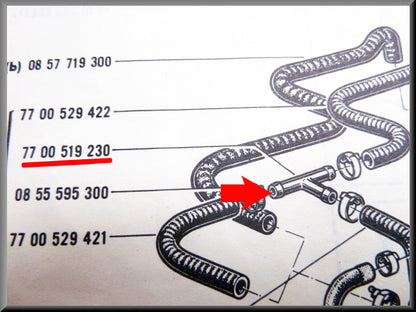 Carterventilatie T stuk – Renault 16 – OEM 7700519230