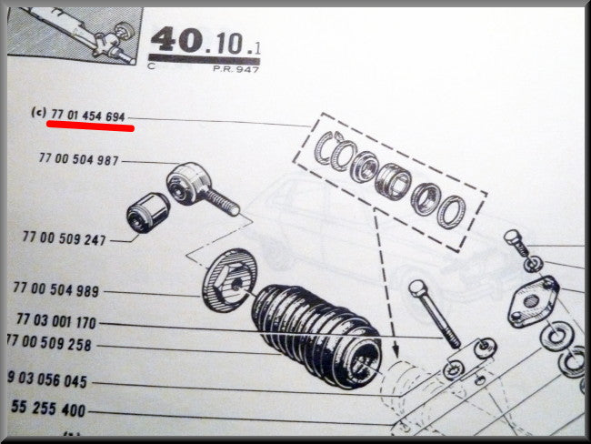 Kit de révision de boîtier de direction 34 mm
