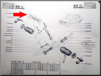 Revisieset stuurhuis 34 mm – Renault 16 – OEM 7701454694