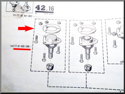 Fuseekogel boven – Renault 16 – OEM 7701455299