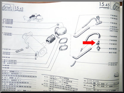 Part of crankcase ventilation system - Renault 5 - Renault 15 - Renault 16 L-TL - 7701502675