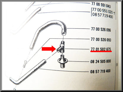 Part of crankcase ventilation system - Renault 5 - Renault 15 - Renault 16 L-TL - 7701502675