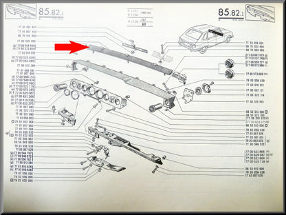 Beluchtingsgrill binnenzijde – Renault 16 – OEM 7700528999