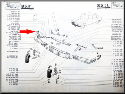 Kunststof bescherming bumper voorzijde rechts – Renault 16 – OEM 7700534499 / 7700534496
