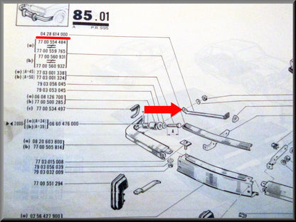 Bumper support voorzijde rechts – Renault 16 – OEM 0428614000