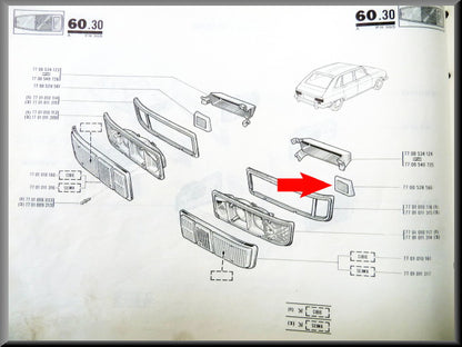 Reflector achterzijde rechts – Renault 16 TX, TL, TS – OEM 7700528560