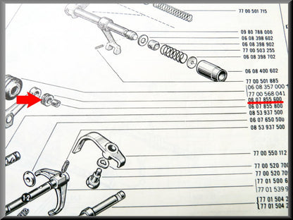 Caoutchouc de tringlerie de boîte de vitesses – Renault 16 – OEM 0607855600