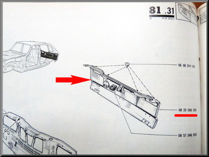 Achterpaneel – Renault 16 L – OEM 0820586500