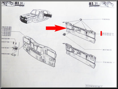 Rear panel – Renault 16 > 1970 – OEM 7701508685