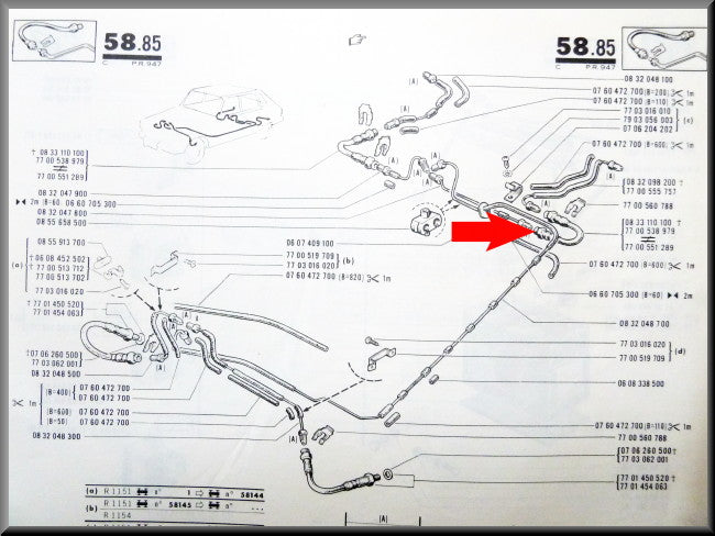 Remslang set achter – Renault 16 – OEM 7700551289