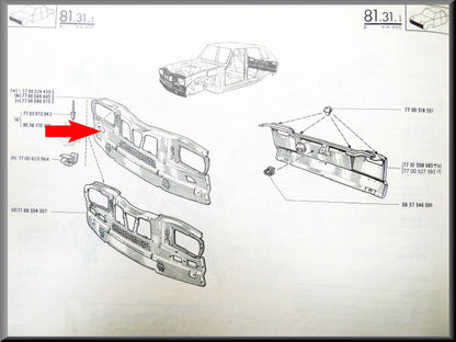 Façade avant – Renault 16 TL, TS – OEM 7700539966 / 7700525844