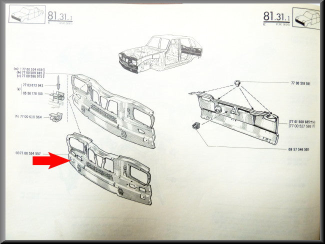 Voorfront – Renault 16 TX – OEM 7700554557