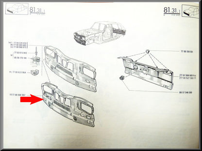 Voorfront – Renault 16 TX – OEM 7700554557