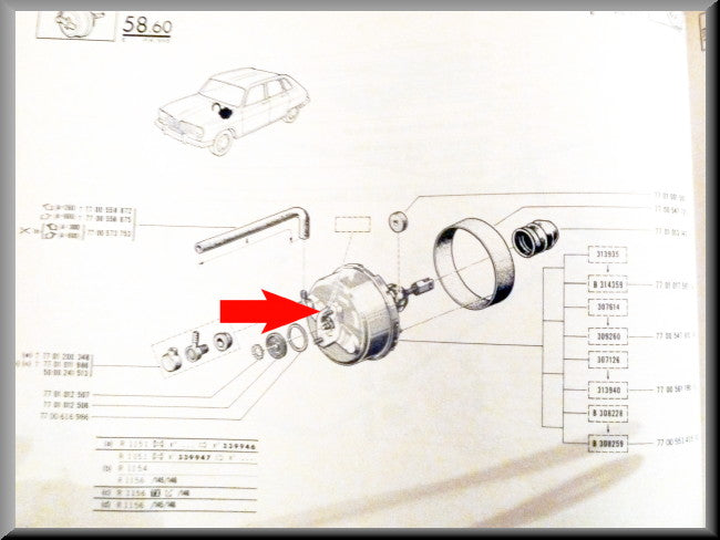 Servofrein – Renault 16 TL, TS – OEM 7701017597