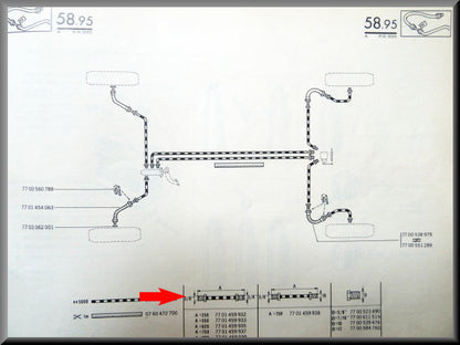 Remleiding achterpoot – Renault 16 – OEM 7701459935