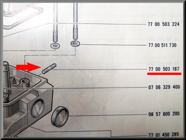 Tapeind cilinderkop – Renault 16 – OEM 7700503187