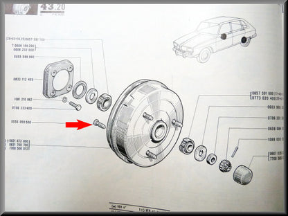 Boulon de roue arrière – Renault 16 – OEM 0556059500 / 0554732800