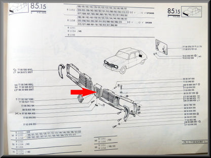 Grill middenstuk – Renault 16 - 1150 – OEM 0428596500