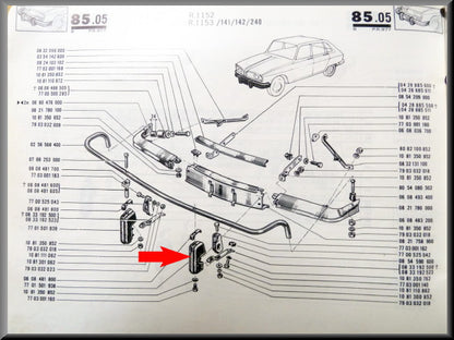 Bumperbuffer voorzijde links (tweede type) en –  Renault 16 TL, TS (tweede type) en TX – OEM 7701501938
