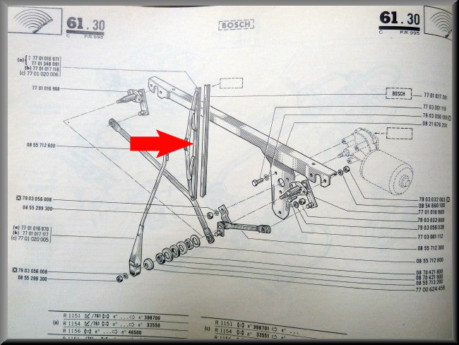 Ruitenwisserblad 35 cm – Renault 16 – OEM 7701348081