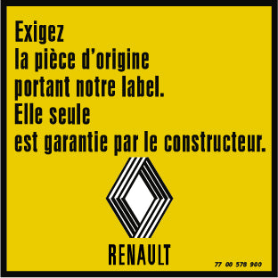 Autocollant voiture 10,8 x 10,8 cm – Renault 12 - Renault 16 - Renault divers