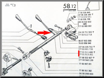 Versnellingspook – Renault 16 alle types behalve R1150 – OEM 7701513351 – Used