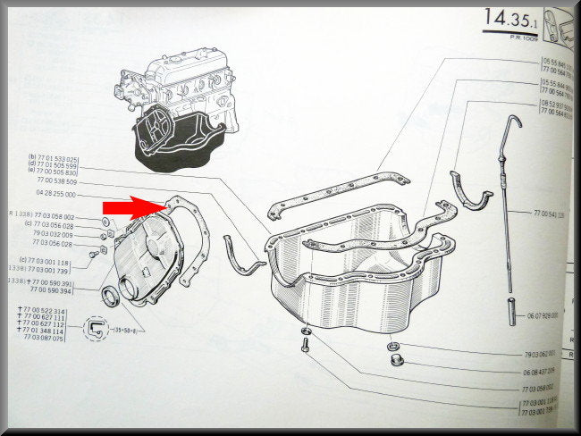 Distributiedeksel pakking – Renault 12 - Renault 5 - Renault 15 - Renault divers – OEM 0428255000