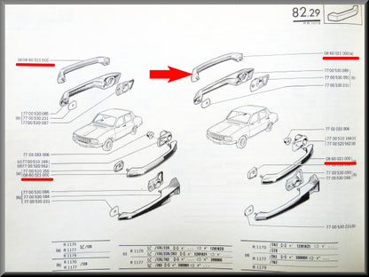 Exterior door handle – Renault 12 – OEM 0860021000