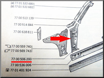 A stijl rechts – Renault 12 – OEM 7700506200