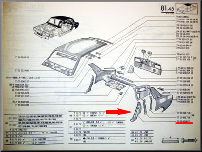 Slotplaat links  – Renault 12 – OEM 7700506627